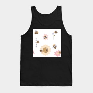 Hand drawn Bee pattern Tank Top